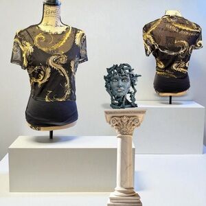 NEW Versace Mesh Scrolled Top XL